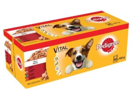 STAFFIE&STRAY RESCUE DONATION - Pedigree Dog Pouches Mixed Selection In Jelly 40 X 100g Online Hot Sale