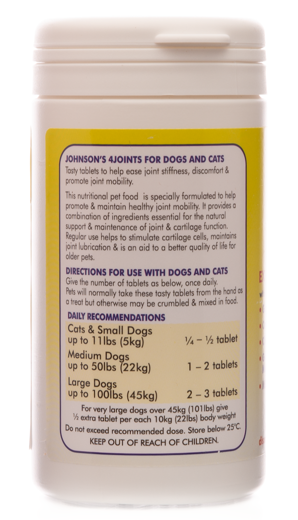 Johnson s Veterinary | Dog & Cat Joint Supplement | 4Joints Mobility Extra Strength Tablets - 30 Pack Online Sale