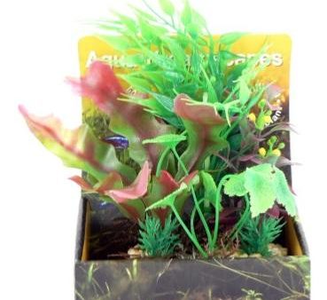 Cheeko Aqua Dreamscapes Aquatic Plant - Green & Red Foliage Spread 15cm For Sale