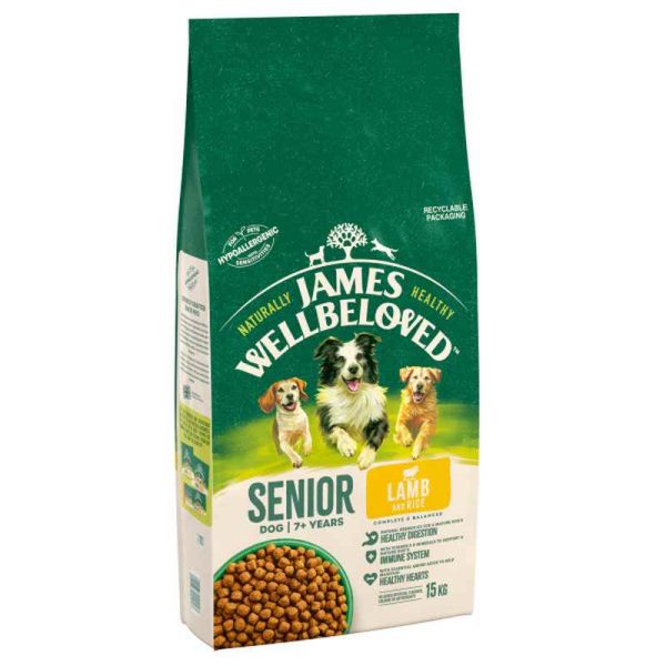 James Wellbeloved Senior Lamb & Rice 15kg Supply