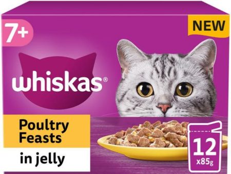 Whiskas | Wet Cat Food Pouches | Senior | Poultry Feasts in Jelly - 12 x 85g Online Sale