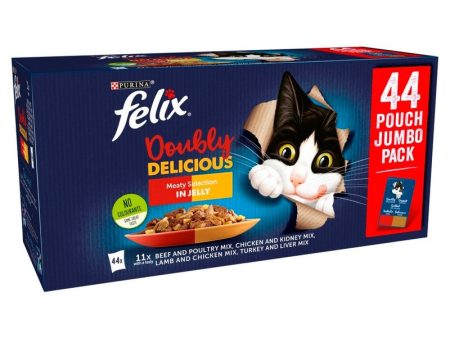 Felix Pouch As Good As It Looks Doubly Delicious Meat in Jelly 88 x 100g Hot on Sale