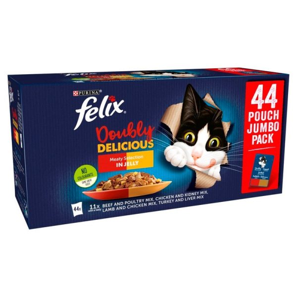 Felix Pouch As Good As It Looks Doubly Delicious Meat in Jelly 88 x 100g Hot on Sale