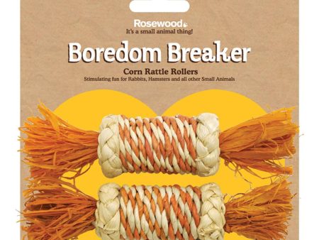 Rosewood Boredom Breaker | Small Pet Activity Toy | Corn Rattle Rollers Supply