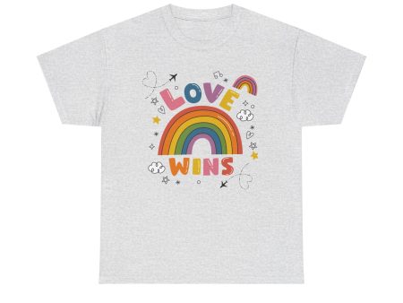 Love Wins Pride Month Unisex Cotton T-Shirt on Sale