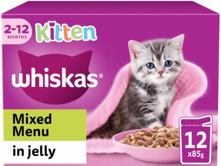 Whiskas | Wet Cat Food Pouches | Kitten | Mixed Menu in Jelly - 12 x 100g For Cheap