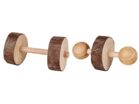 Trixie Natural Living | Small Pet Toy | Set of Wooden Dumbbells Online now