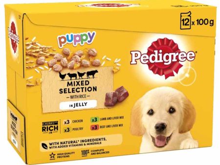 Pedigree Mixed Selection Puppy in Jelly Pouches 4 x 12 x 100g on Sale