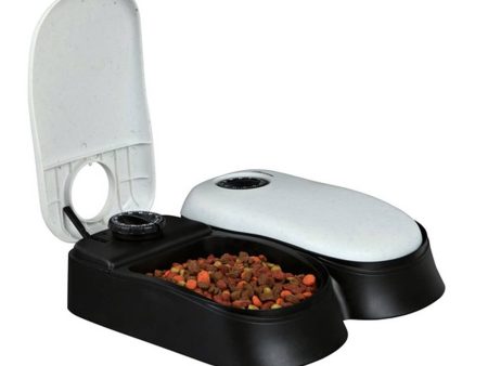 Trixie Automatic Food Dispenser Granite Black TX2, 2x300ml 27x7x24cm Hot on Sale