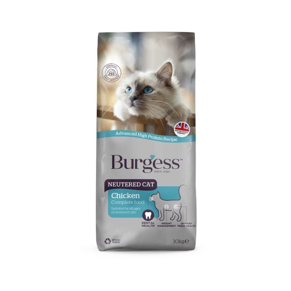 Burgess Neutered Cat Chicken 10kg Discount