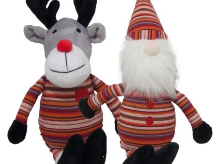 Christmas Dog Toy | Stripey Reindeer or Santa| 46cm Hot on Sale