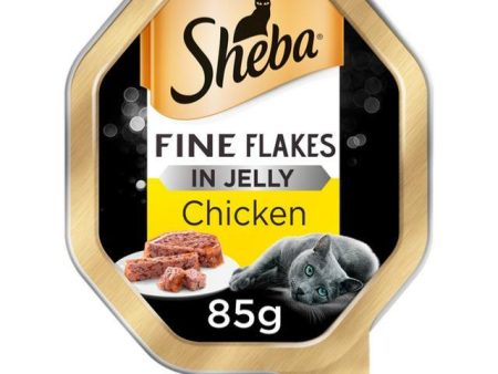 Sheba | Wet Cat Food Tray | Fine Flakes | Chicken in Jelly - 85g For Discount