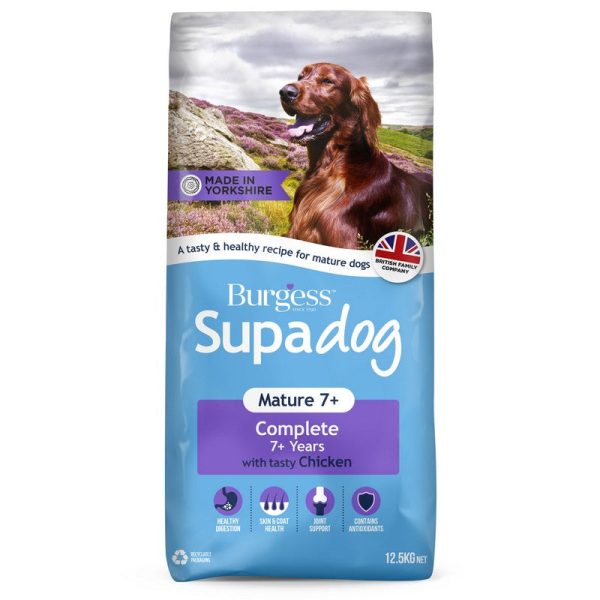 Burgess Supadog Mature Dog Rich in Chicken 12.5kg Hot on Sale